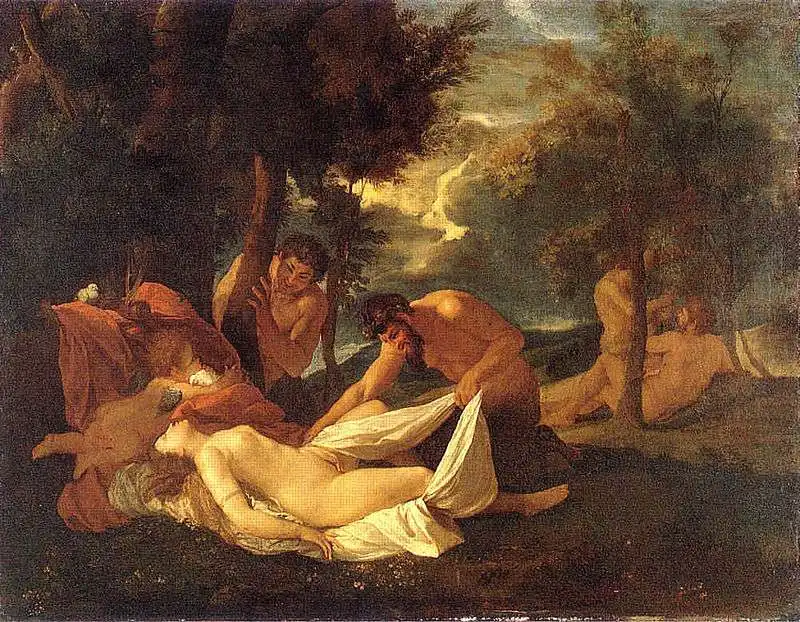 poussin venere sorpresa da due satiri