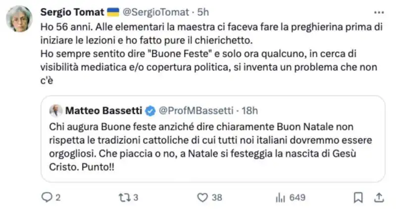 tweet sulla polemica natalizia di matteo bassetti    2