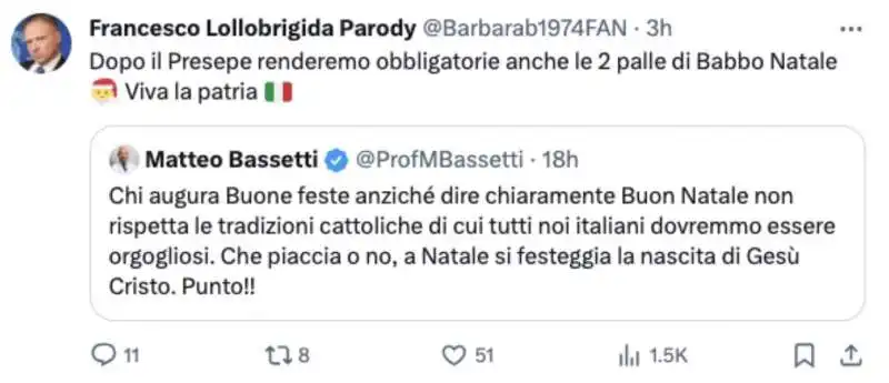 tweet sulla polemica natalizia di matteo bassetti    4