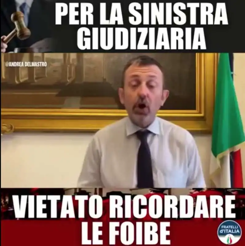 video di Andrea delmastro conto il procuratore della corte dei conti Quirino Lorelli 