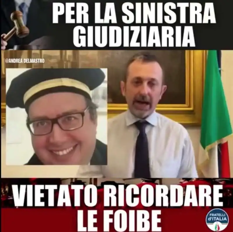 video di Andrea delmastro conto il procuratore della corte dei conti Quirino Lorelli