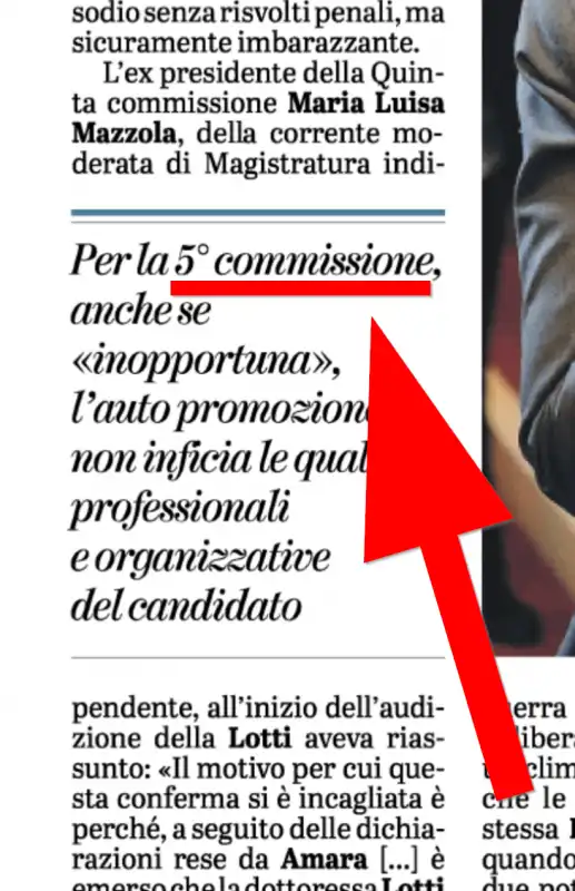 la verita' quinto commissione