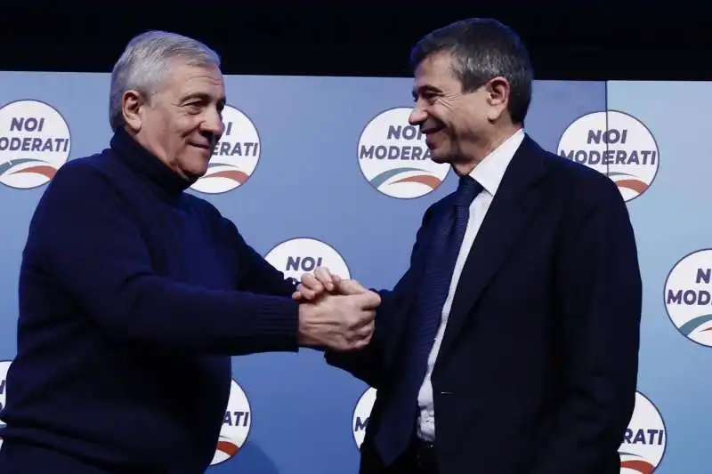 antonio tajani   maurizio lupi   assemblea nazionale di noi moderati    foto lapresse   