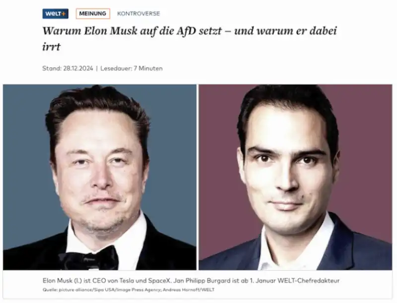 ARTICOLO DI ELON MUSK SU WELT