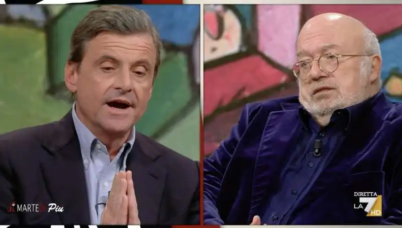 carlo calenda vs francesco storace a dimartedi   12