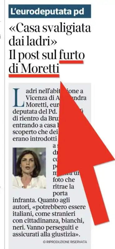 corriere della sera    il furto di moretti