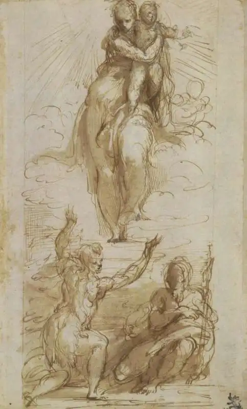 disegno preparatorio parmigianino 