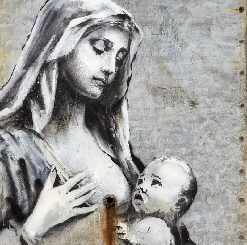 la madonna con bambino di banksy