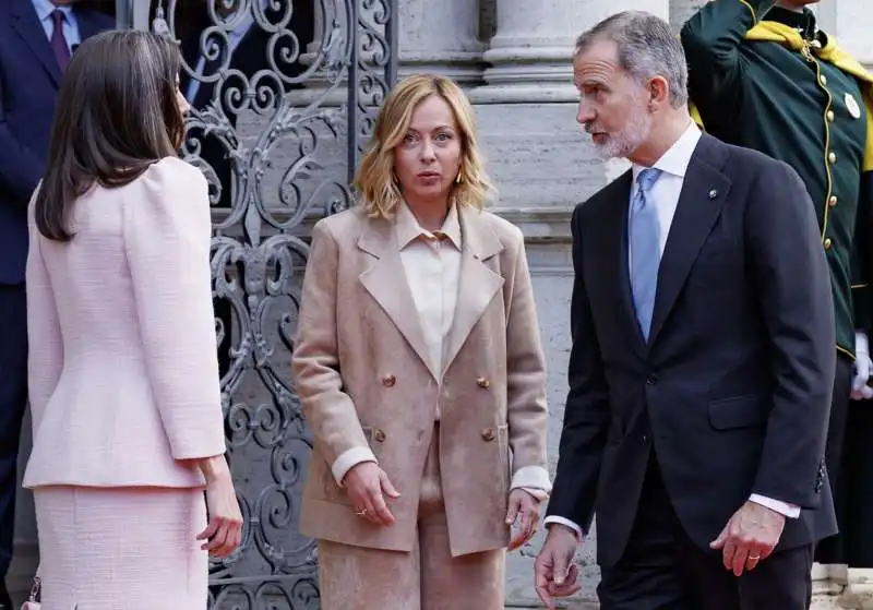 letizia ortiz   giorgia meloni   re felipe vi    foto lapresse   