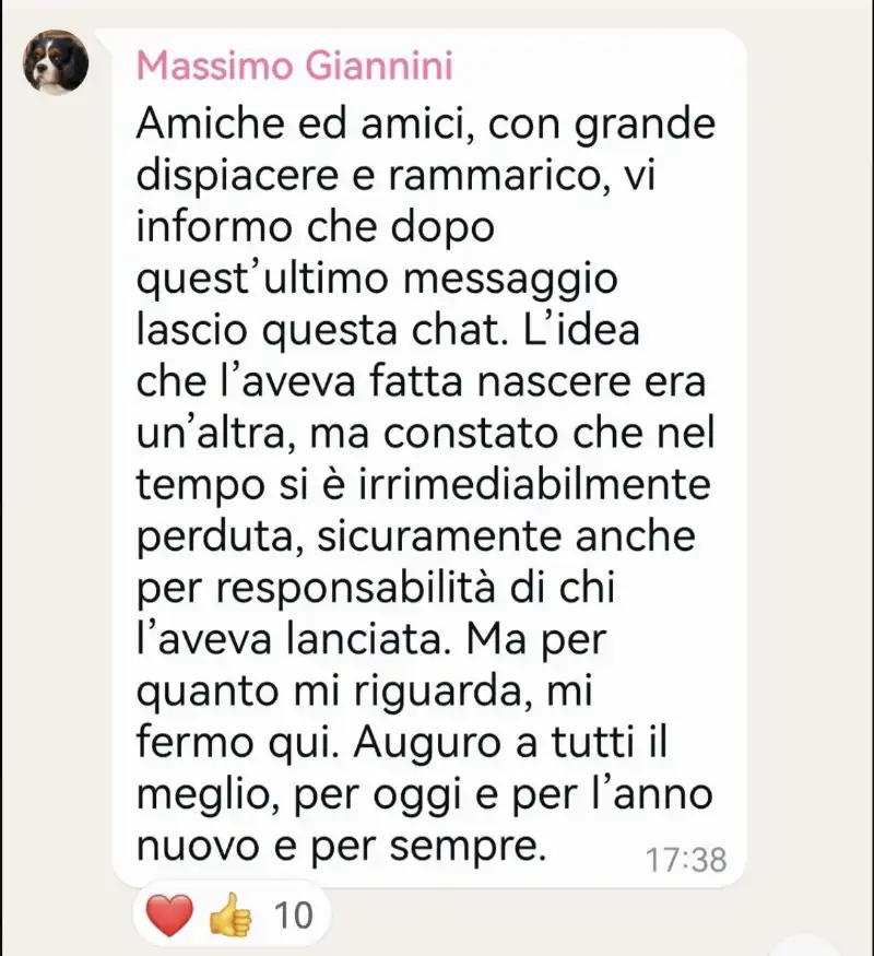 massimo giannini abbandona bella chat 25 aprile