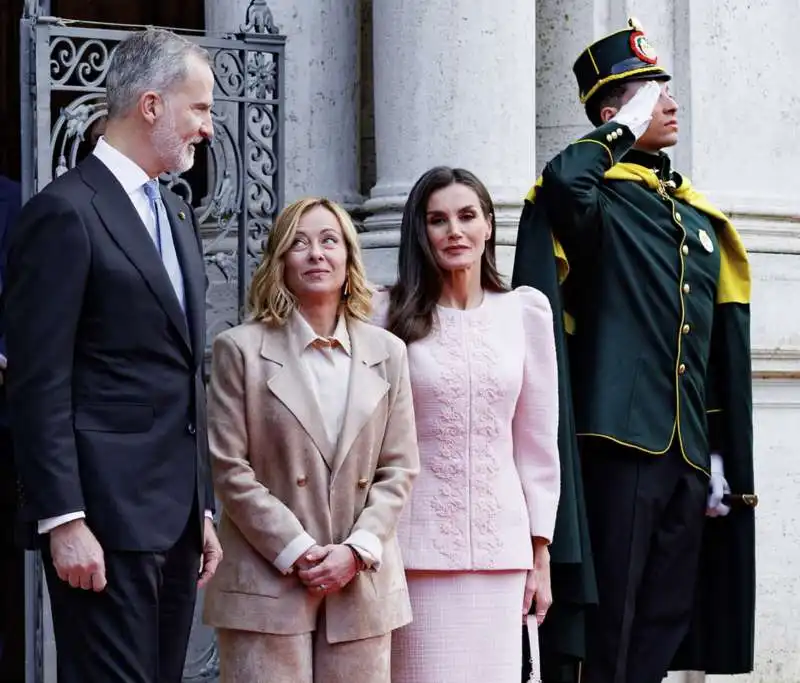 re felipe e la regina letizia di spagna con giorgia meloni a roma  2  foto lapresse   