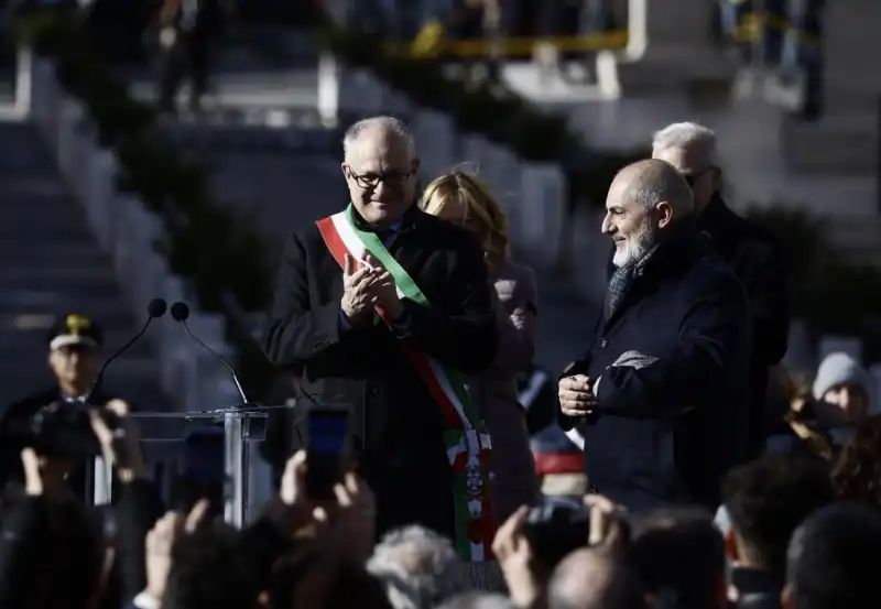 roberto gualtieri stefano donnarummainaugurazione piazza pia roma  foto lapresse  