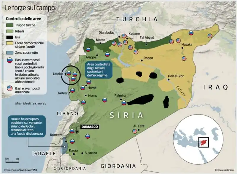 SIRIA - LE FORZE IN CAMPO - DICEMBRE 2024