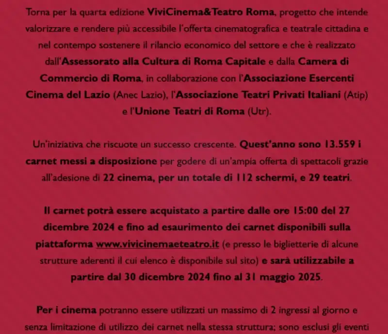 vivicinema e teatro roma