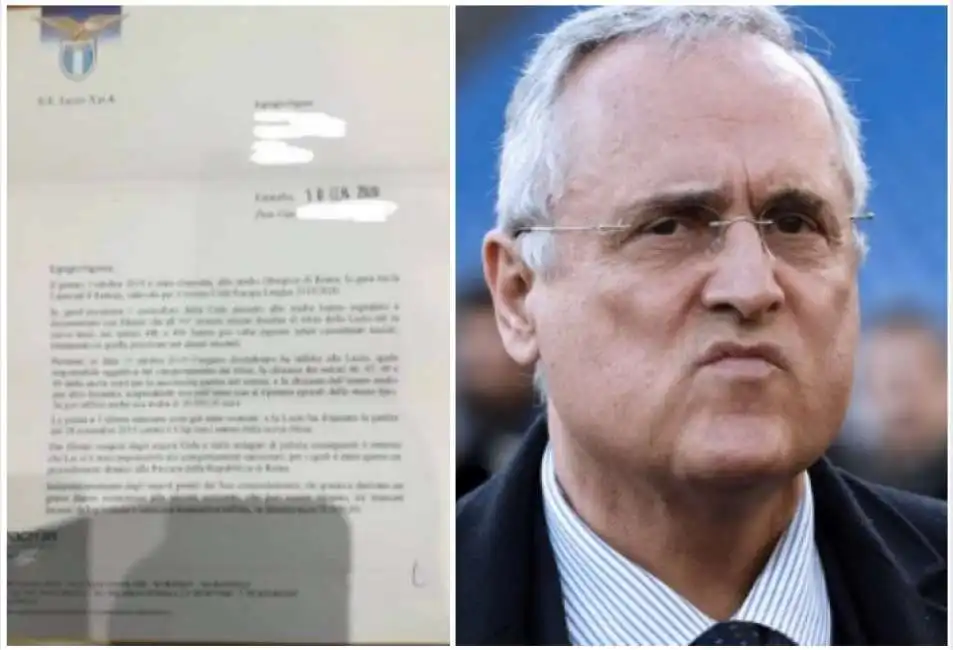 claudio lotito lettera lazio tifosi saluto romano