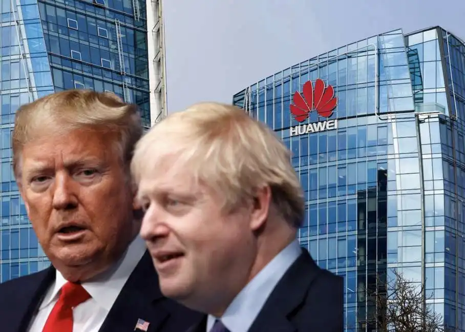 donald trump boris johnson huawei