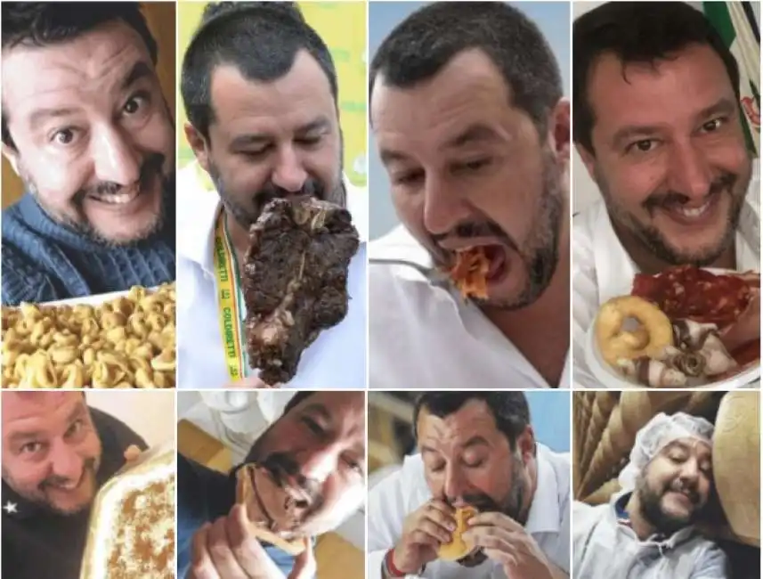 matteo salvini cibo pasta mangia