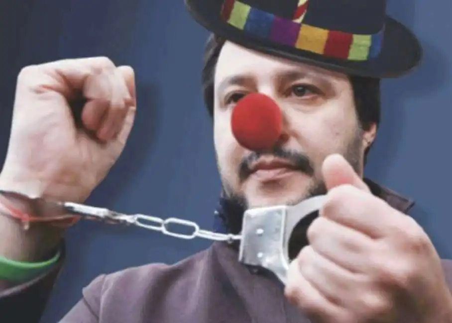 matteo salvini clown manette