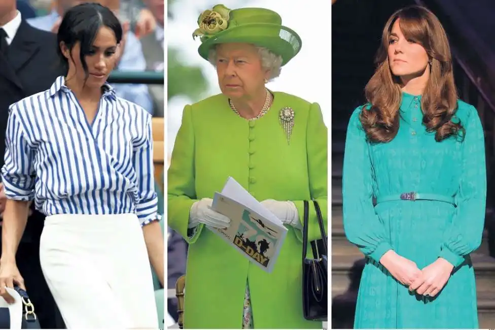 meghan markle e kate middleton regina elisabetta