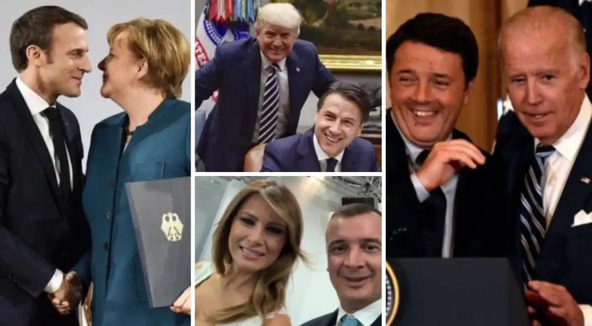 emmanuel macron angela merkel rocco casalino giuseppe conte donald trump joe biden matteo renzi