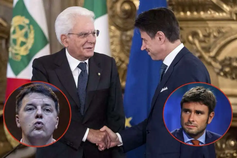 matteo renzi alessandro di battista sergio mattarella giuseppe conte