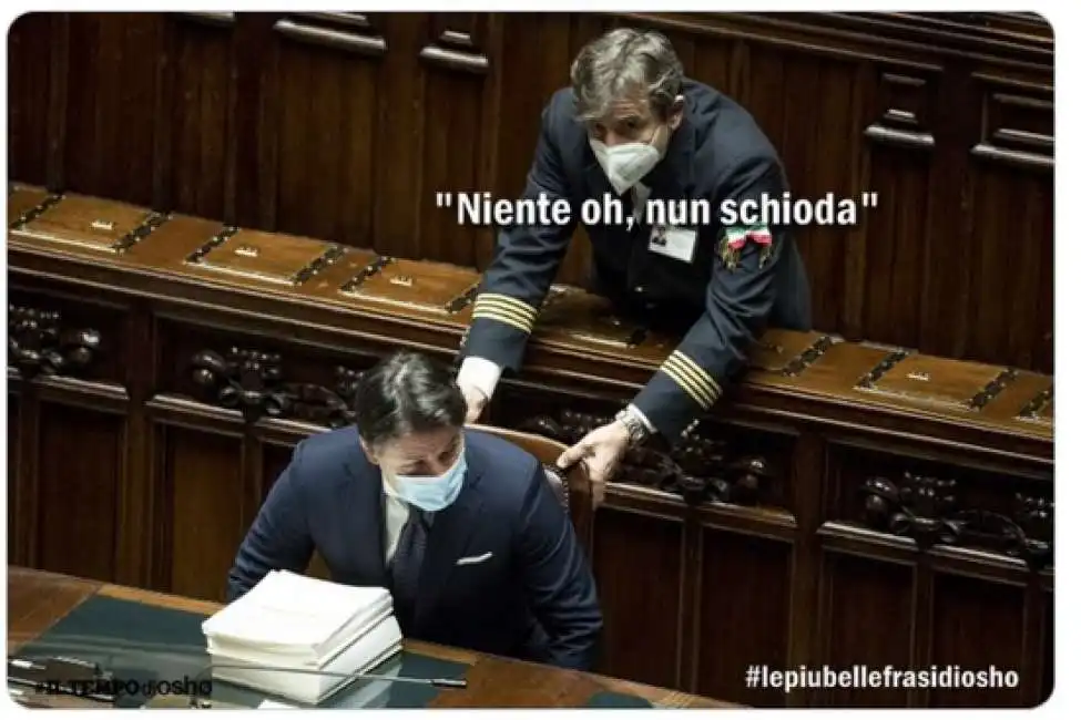 meme sulla crisi di governo - conte non schioda