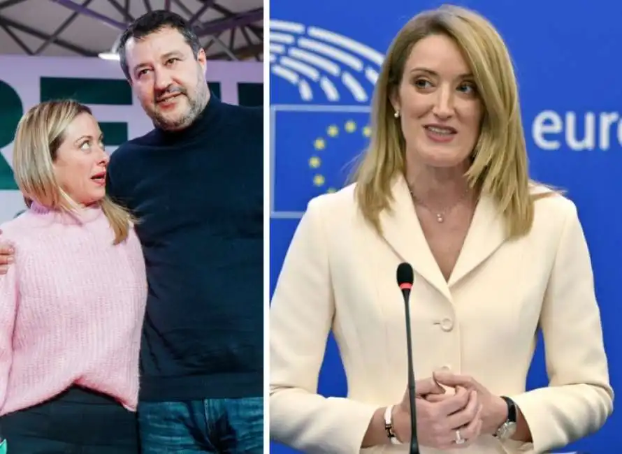 giorgia meloni matteo salvini roberta metsola 