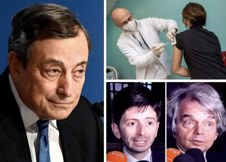 mario draghi renato brunetta roberto speranza vaccino obbligo vaccinale vaccini covid coronavirus 