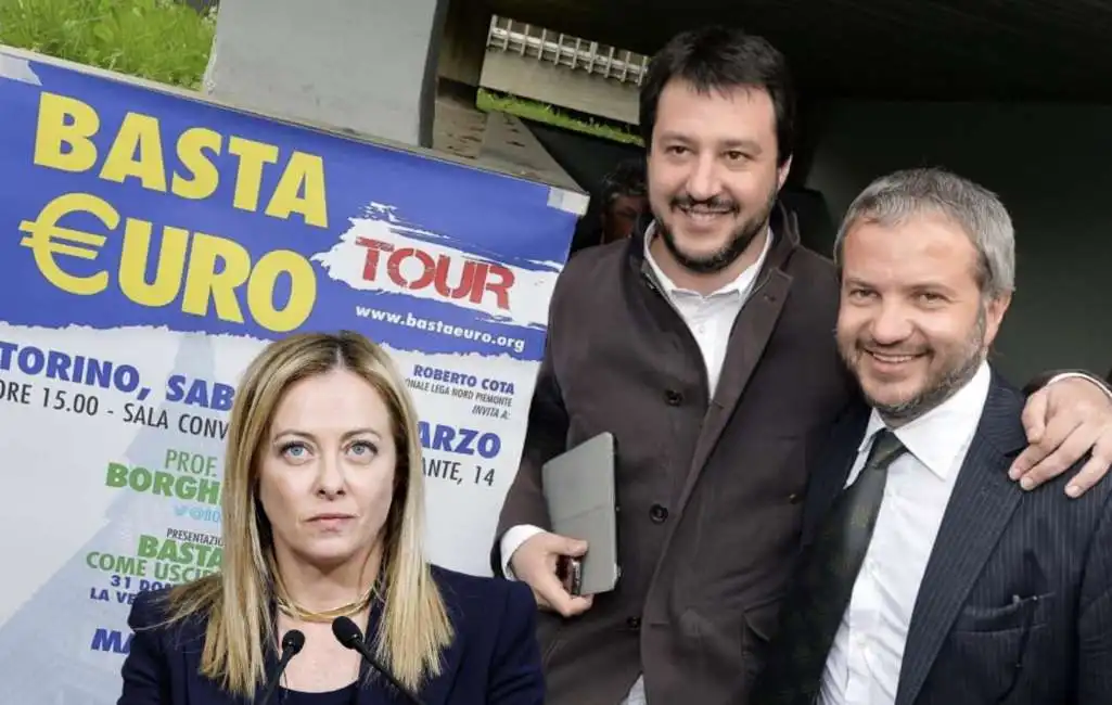 giorgia meloni matteo salvini claudio borghi 