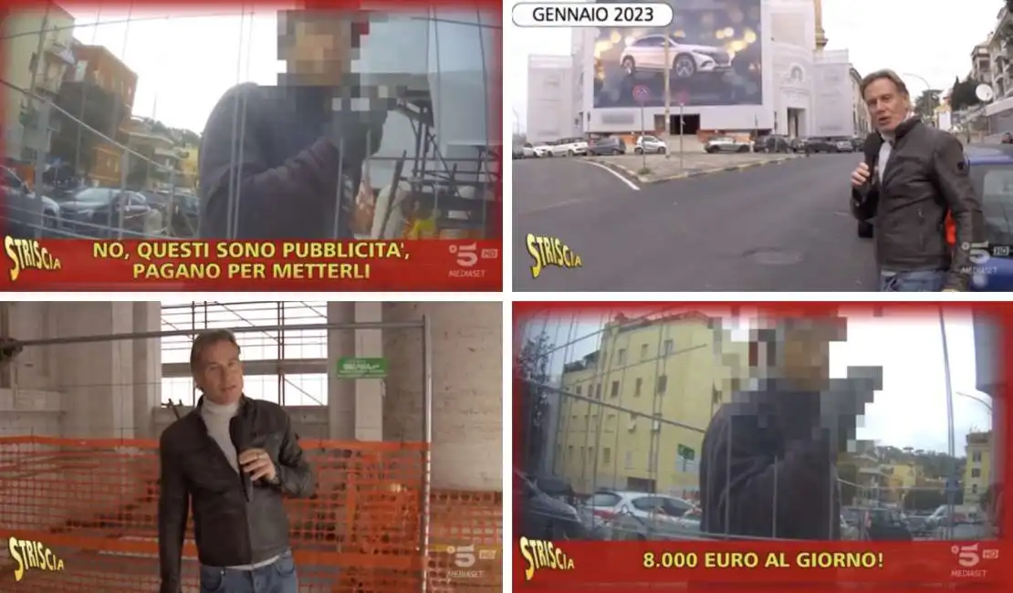 jimmy ghione striscia la notizia cartelloni pubblicitari ponte milvio pubblicita 