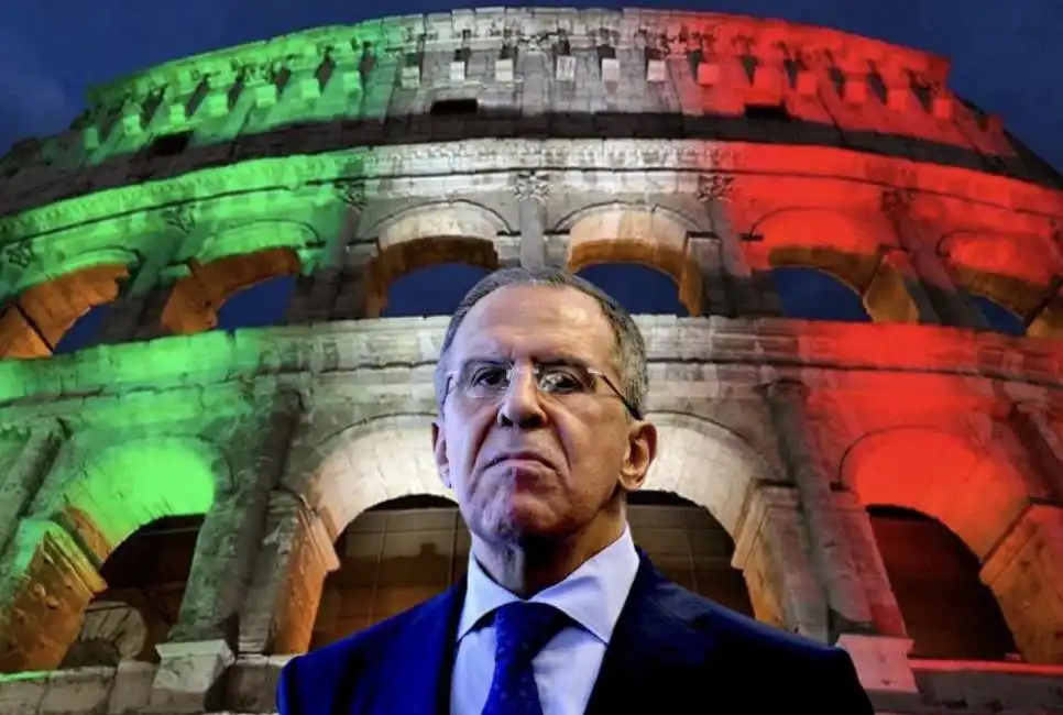 sergei lavrov colosseo roma italia 