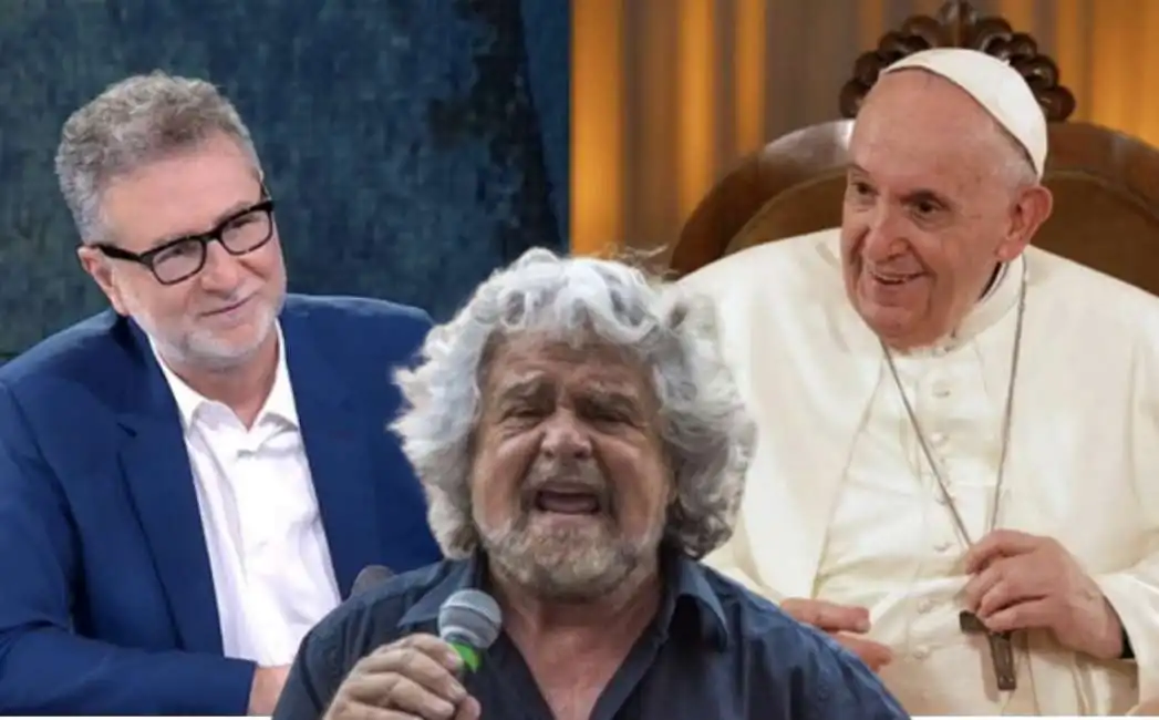 fabio fazio beppe grillo papa francesco bergoglio