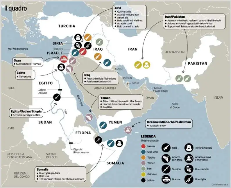 fronti aperte guerre medioriente medio oriente