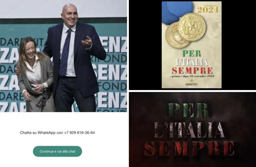 guido crosetto giorgia meloni per litalia sempre calendario esercito 2024 