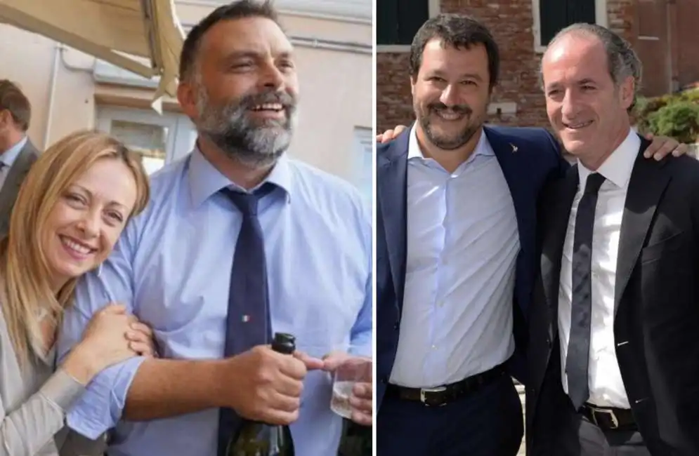 luca de carlo giorgia meloni zaia matteo salvini 