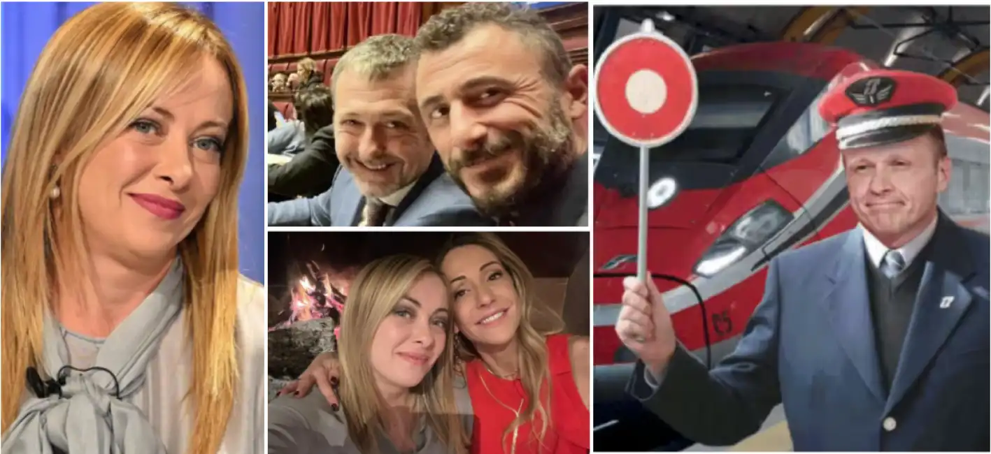 meloni giorgia arianna pozzolo delmastro lollobrigida