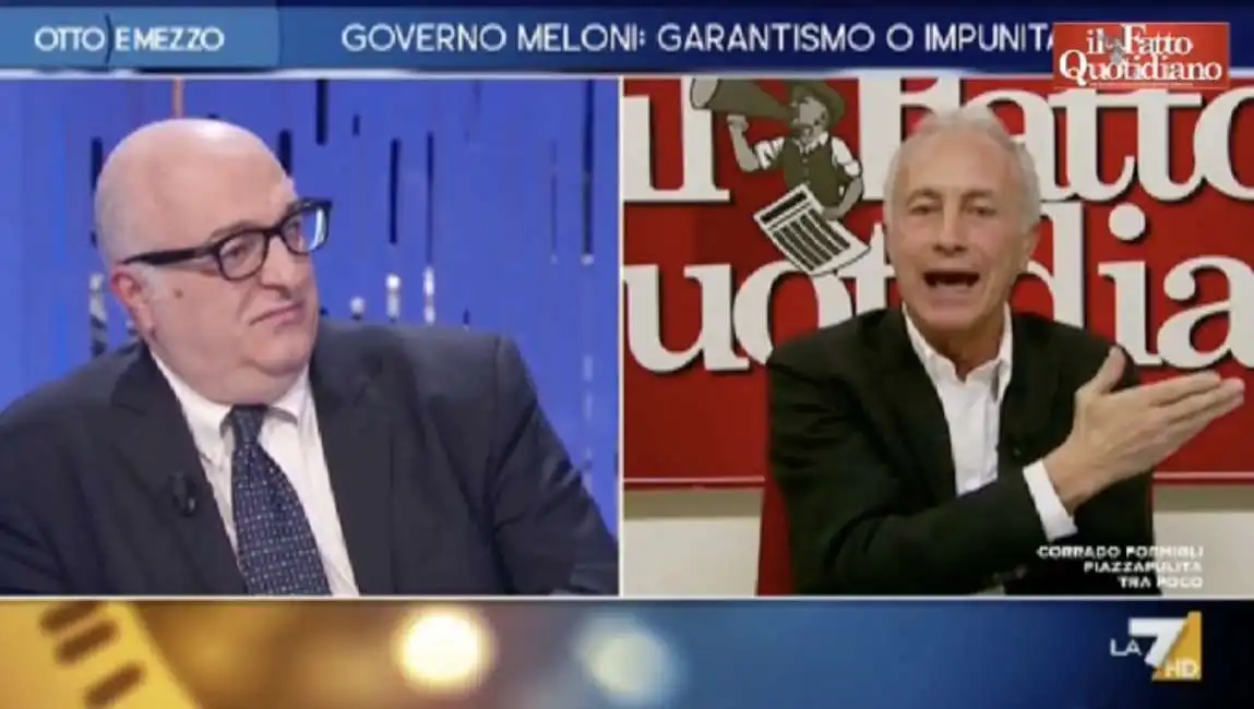 scontro tra marco travaglio e mario sechi a otto e mezzo - 3