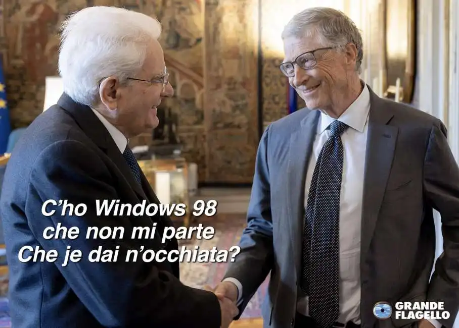 sergio mattarella bill gates - meme by osho