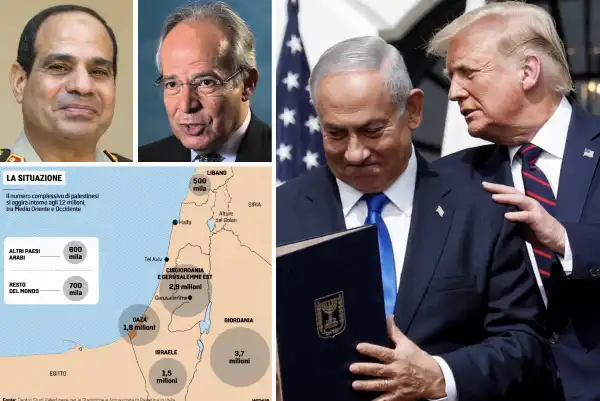 donald trump al sisi benjamin netanyahu palestinesi striscia di gaza 