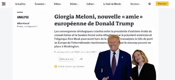 donald trump giorgia meloni le monde 