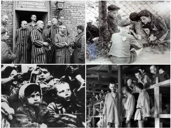 ebrei nel campo di concentramento di auschwitz