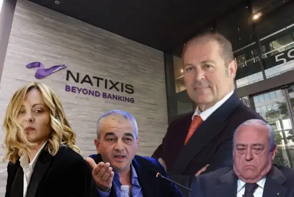 giorgia meloni francesco gaetano caltagirone philippe donnet giovanbattista fazzolari natixis 