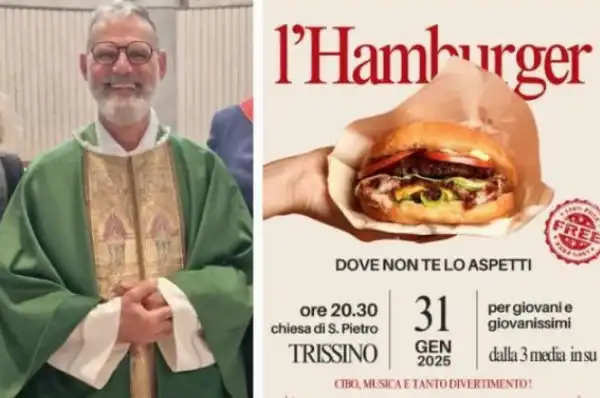 hamburger in chiesa don domenico pegoraro