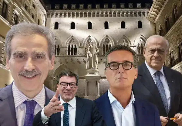 luigi. lovaglio francesco gaetano caltagirone milleri giorgetti mps monte dei paschi 