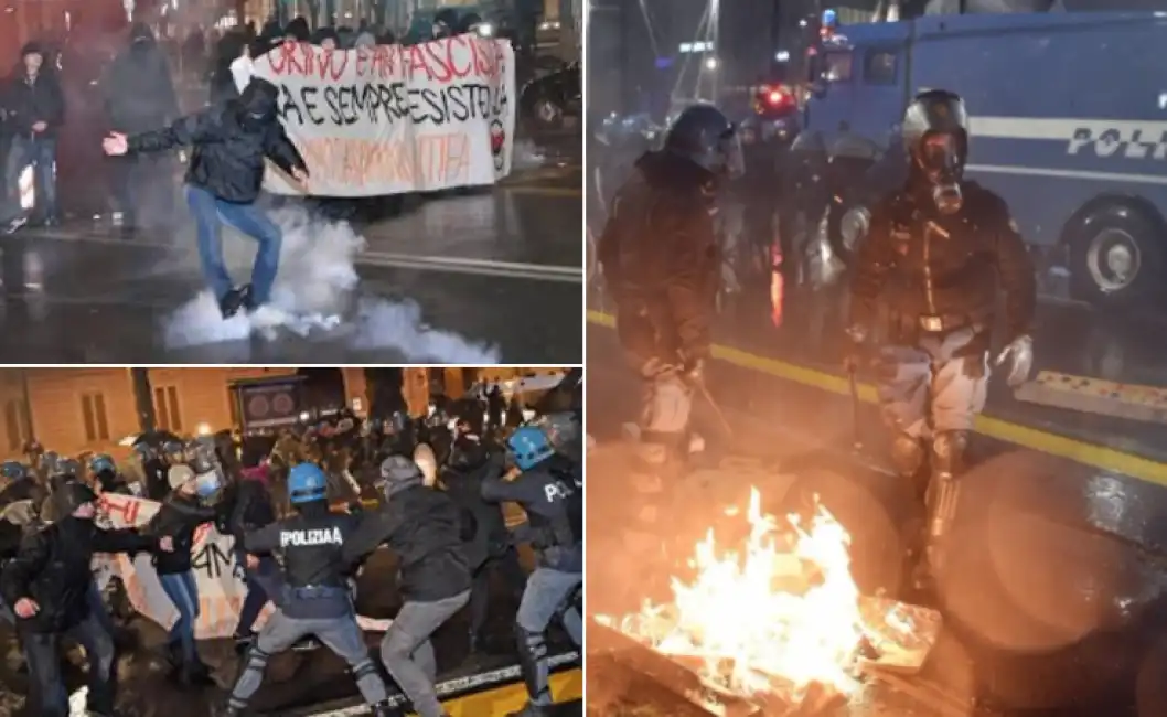 scontri torino antifascisti casapound polizia