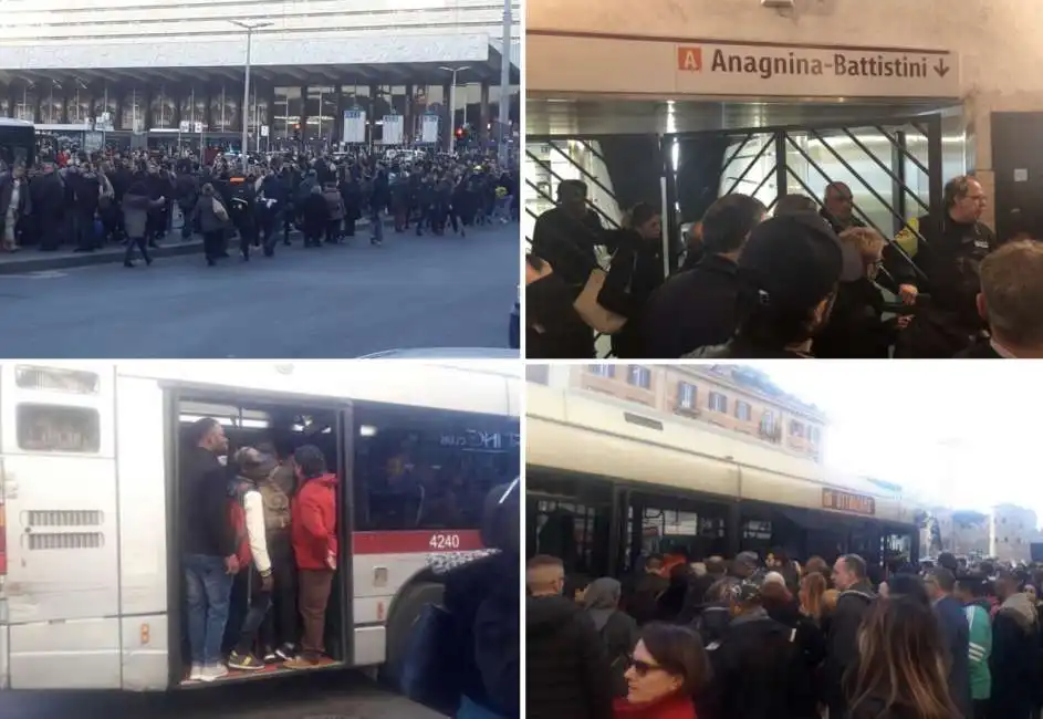 caos trasporti roma metro file atac