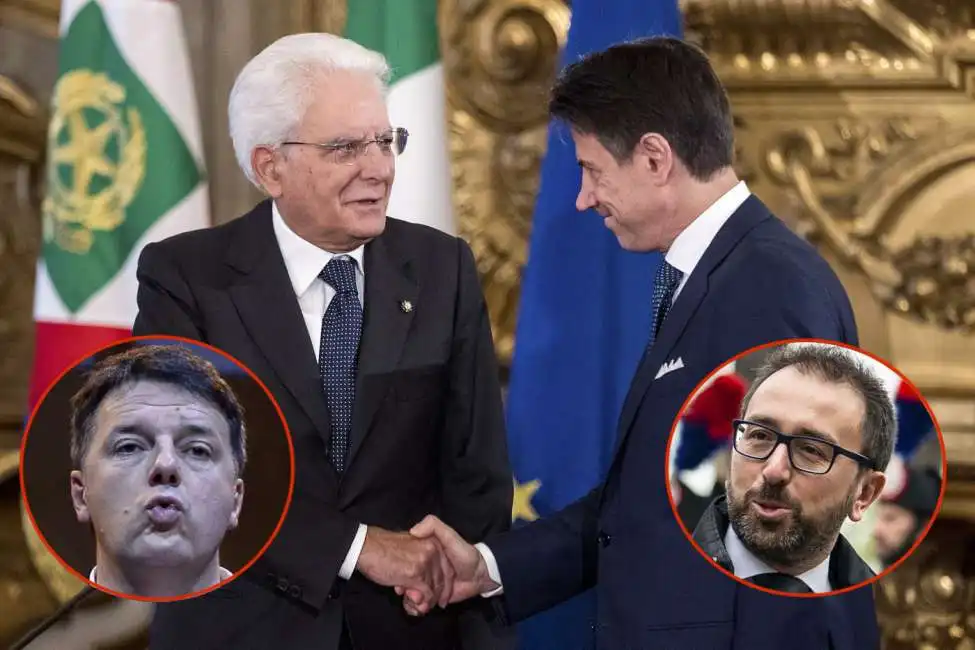 matteo renzi alfonso bonafede giuseppe conte sergio mattarella