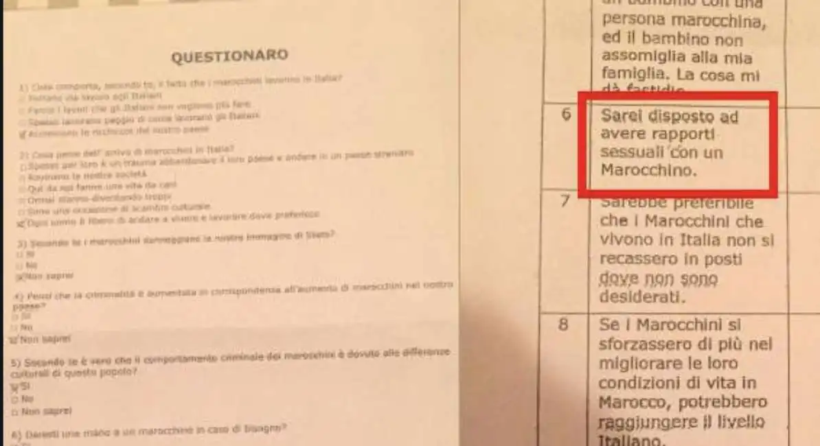 questionario marocchini istituto fantoni di clusone bergamo