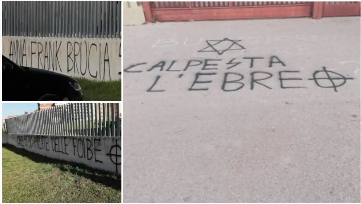 scritte antisemite a pomezia