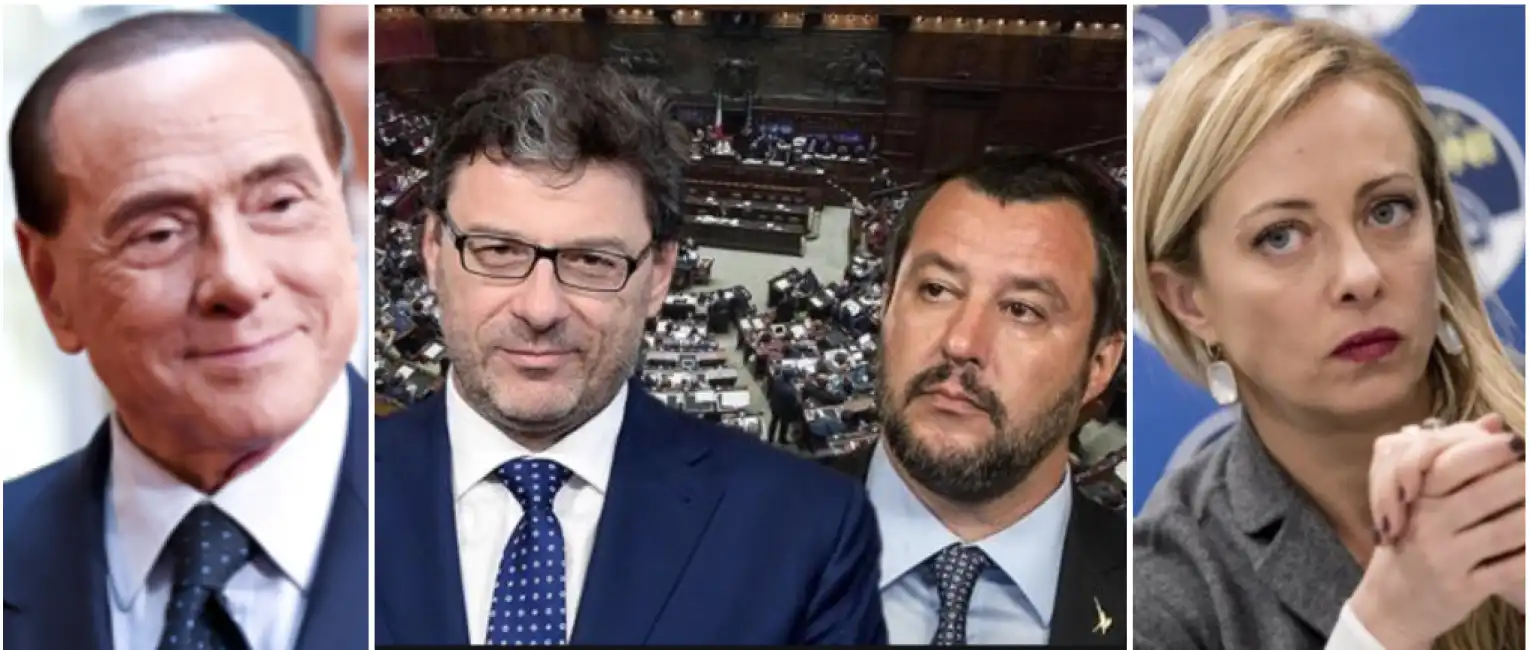 berlusconi giorgetti salvini meloni